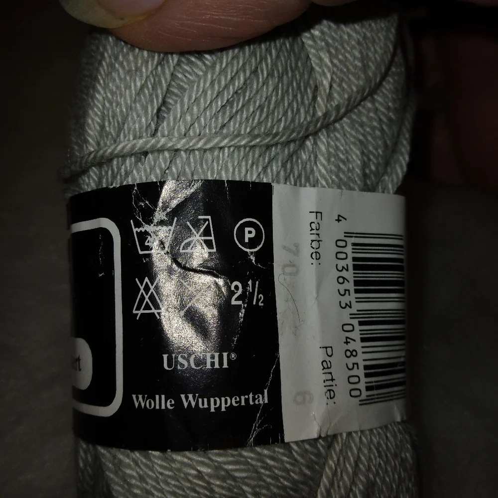 YARN Super Glanz 100% cotton yarn in light gray, made in Germany